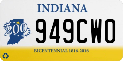 IN license plate 949CWO