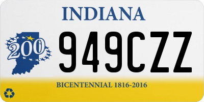 IN license plate 949CZZ