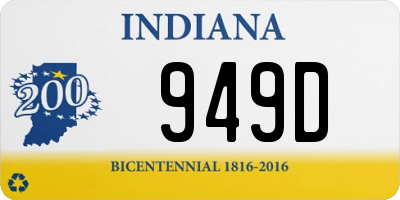 IN license plate 949D