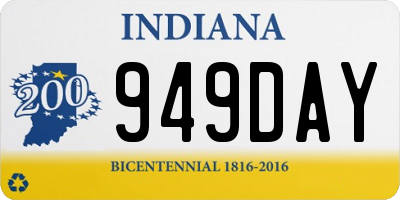 IN license plate 949DAY