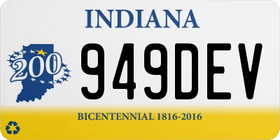 IN license plate 949DEV