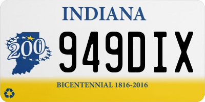 IN license plate 949DIX