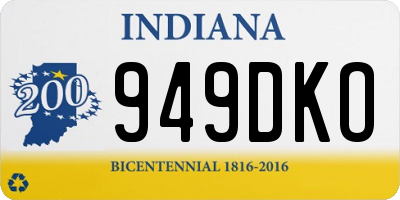 IN license plate 949DKO