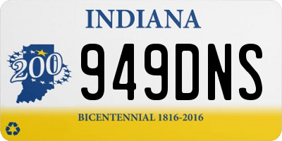IN license plate 949DNS