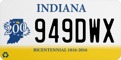 IN license plate 949DWX
