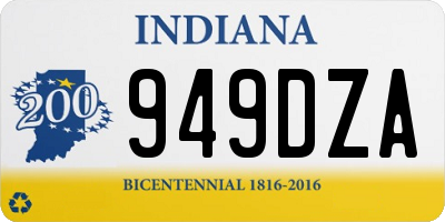IN license plate 949DZA