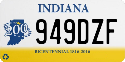 IN license plate 949DZF