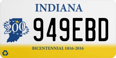 IN license plate 949EBD