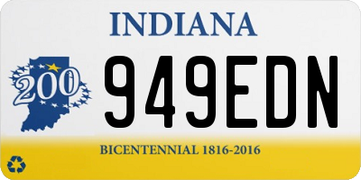 IN license plate 949EDN