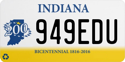 IN license plate 949EDU