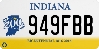 IN license plate 949FBB