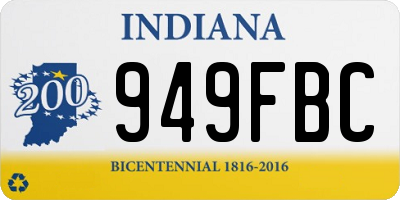 IN license plate 949FBC