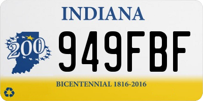 IN license plate 949FBF