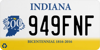 IN license plate 949FNF