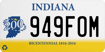 IN license plate 949FOM