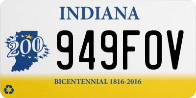 IN license plate 949FOV
