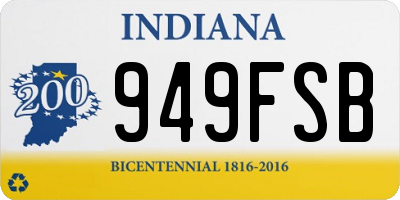 IN license plate 949FSB