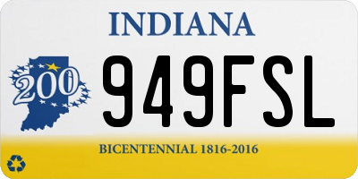 IN license plate 949FSL