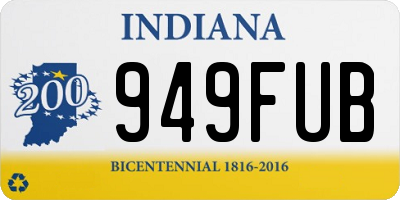 IN license plate 949FUB