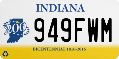 IN license plate 949FWM