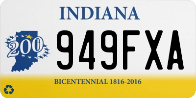 IN license plate 949FXA