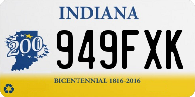 IN license plate 949FXK