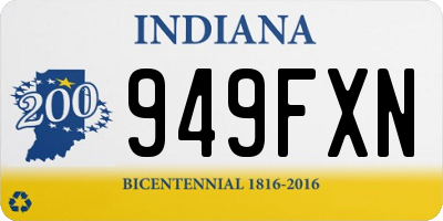 IN license plate 949FXN