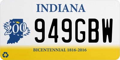 IN license plate 949GBW