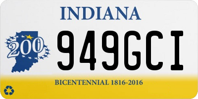 IN license plate 949GCI