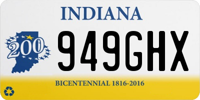 IN license plate 949GHX