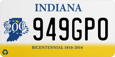 IN license plate 949GPO