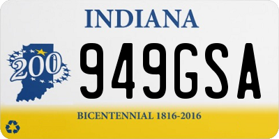 IN license plate 949GSA