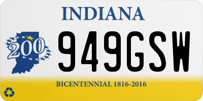 IN license plate 949GSW