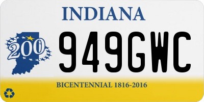 IN license plate 949GWC