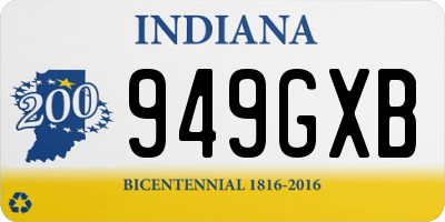 IN license plate 949GXB
