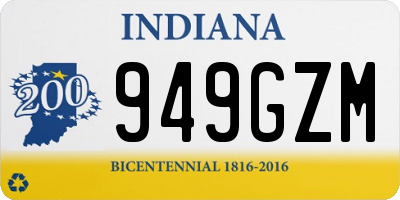 IN license plate 949GZM