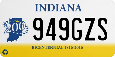 IN license plate 949GZS