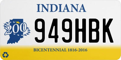 IN license plate 949HBK