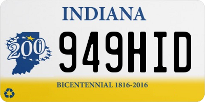 IN license plate 949HID