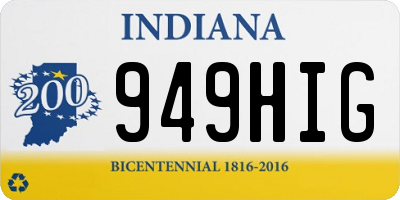 IN license plate 949HIG
