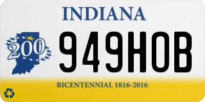 IN license plate 949HOB