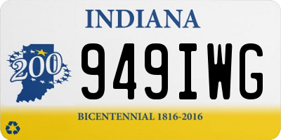 IN license plate 949IWG