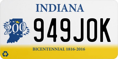 IN license plate 949JOK
