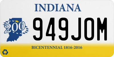 IN license plate 949JOM