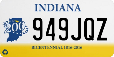IN license plate 949JQZ