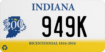 IN license plate 949K