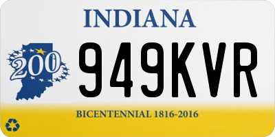 IN license plate 949KVR