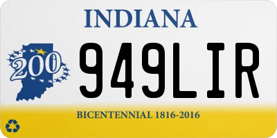 IN license plate 949LIR