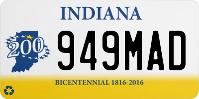 IN license plate 949MAD