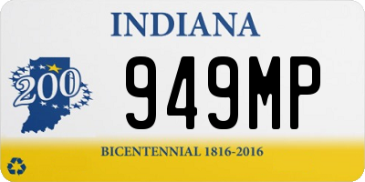 IN license plate 949MP